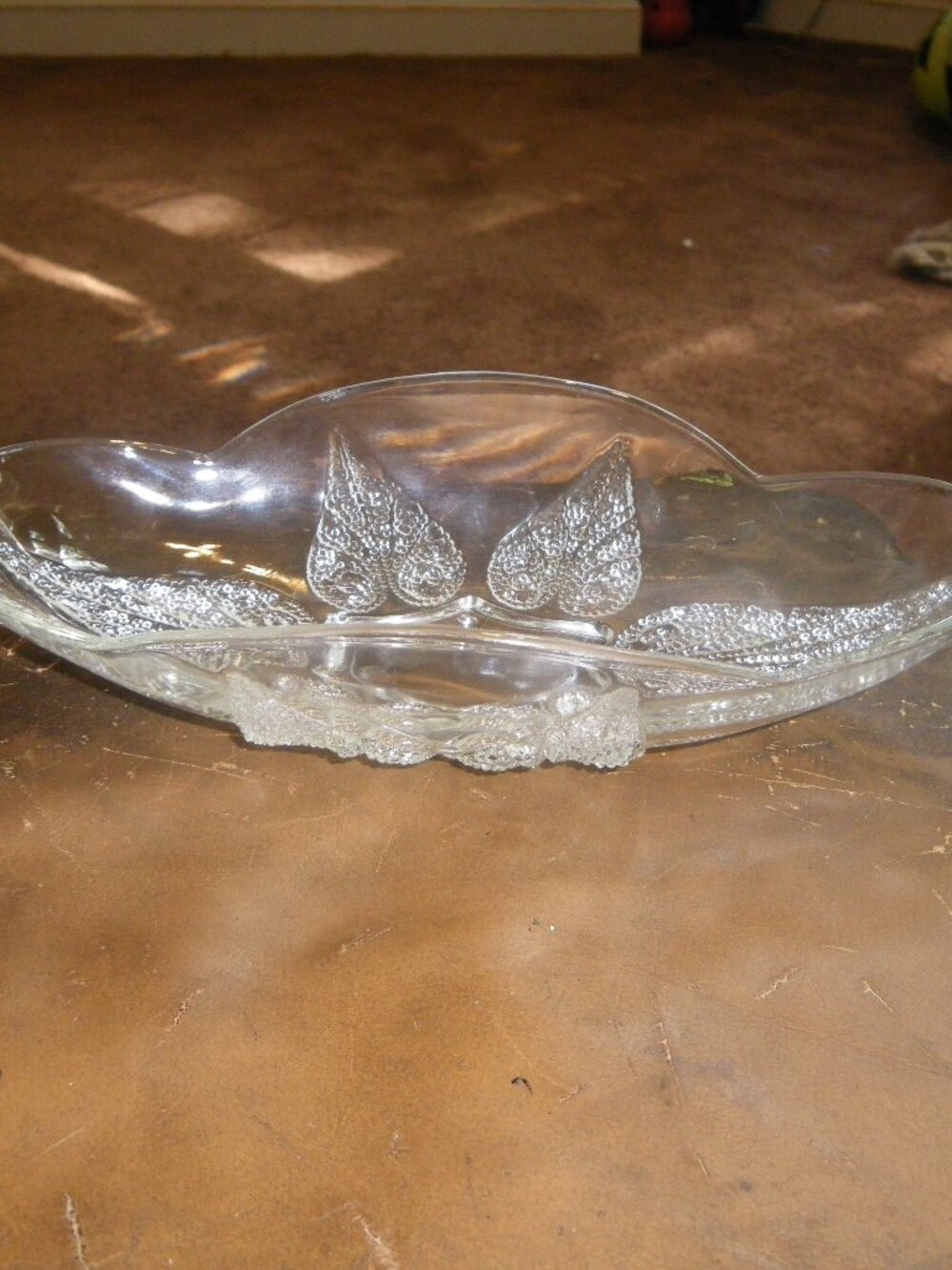 Vintage Small Crystal Decorative Oblong Dish Classic Home Decor